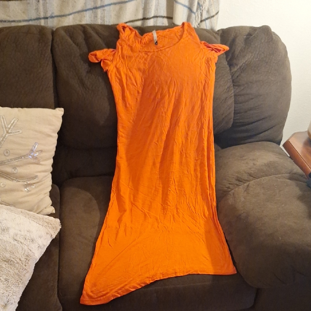 Orange Midi Dress